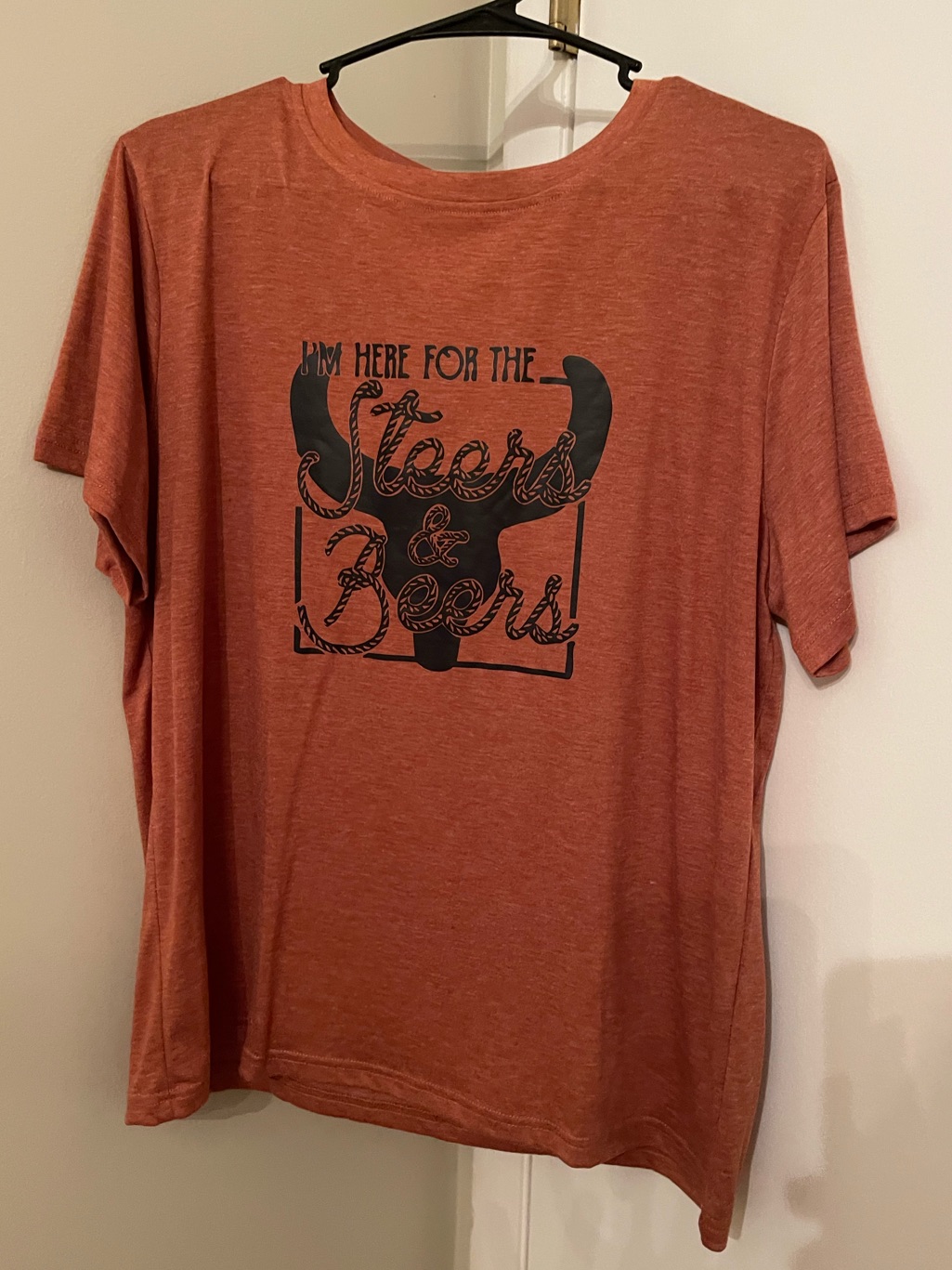 Rust Orange Graphic Tee Steers  Beers